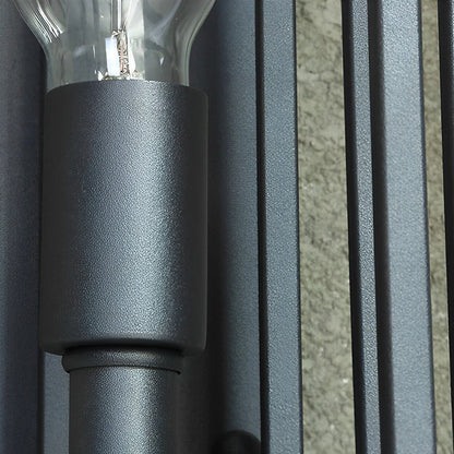 Modern Square Black Outdoor Wall Lantern Iron Milky Glass E27 2 Sizes