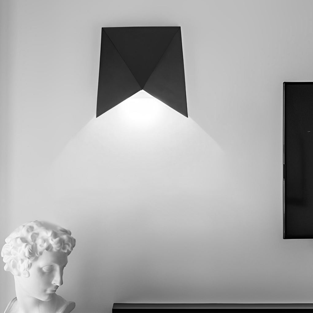 Geometric Waterproof LED Wall Sconce COB Indoor Outdoor Bedroom Hallway Accent Light Black White