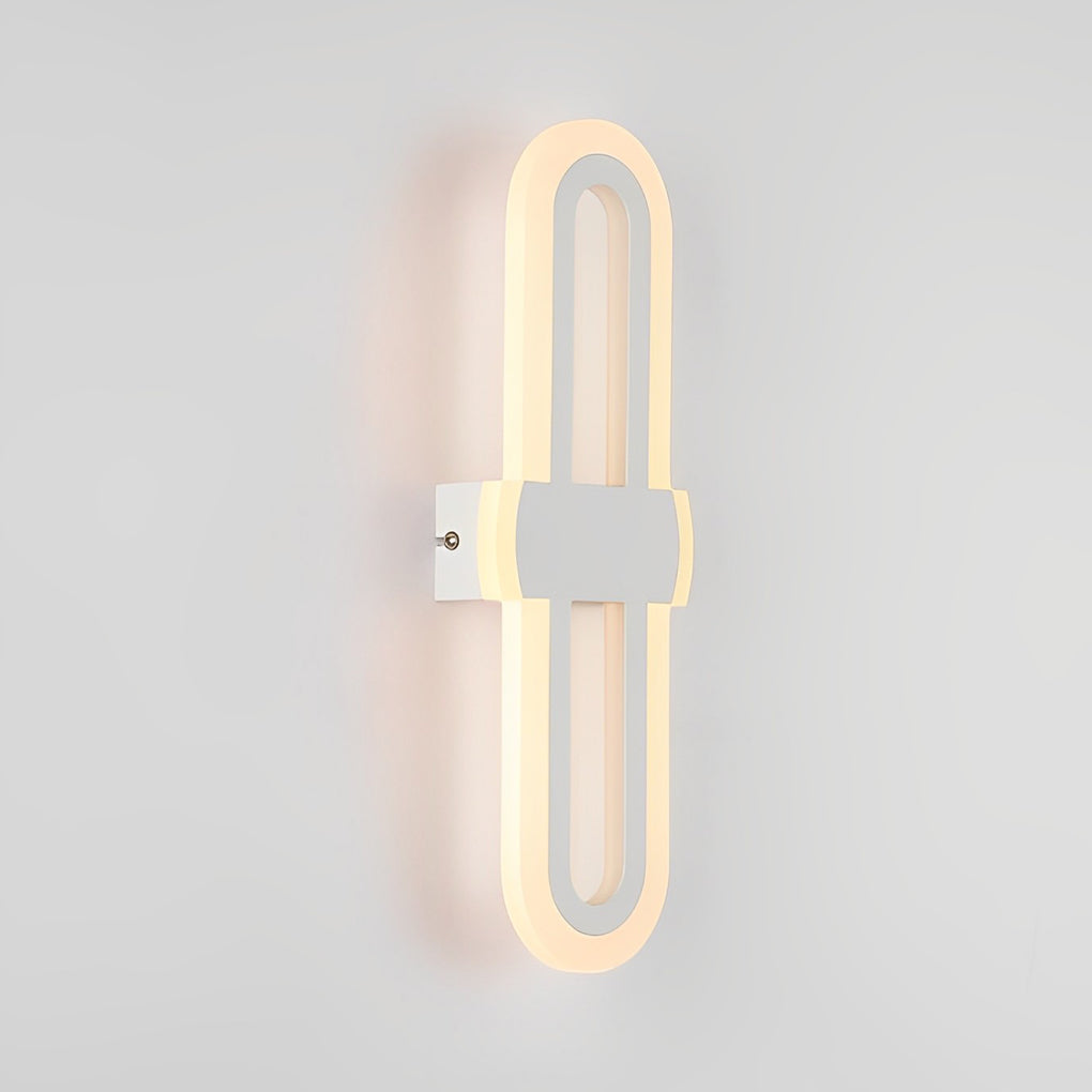 Nordic Geometric LED Wall Sconce Iron Modern Minimalist Bedroom Hallway Black White