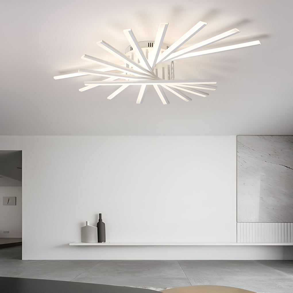 Creative Strip LED Chandelier Nordic Modern Minimalist Iron Acrylic White Stepless Dimmable 43 47 Inch