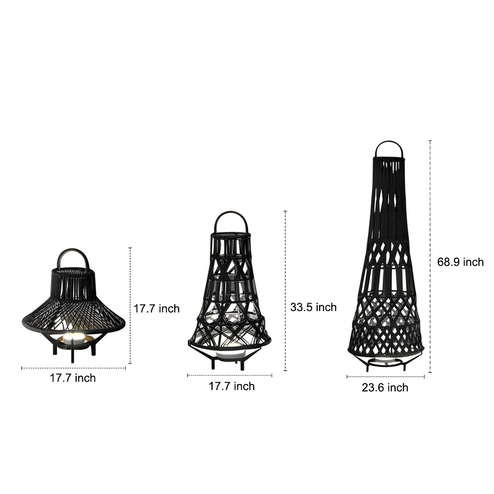 Tribal Stainless Steel LED Outdoor Floor Lamp IP54 Solar/Hardwired/Battery 3000K