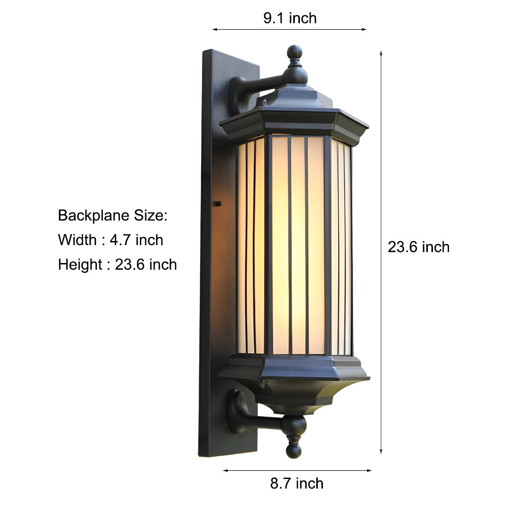 Retro Modern LED Outdoor Wall Sconce Cast Aluminum Mission Style IP23 Black 3000K 23 Inch