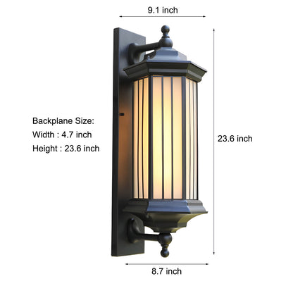 Retro Modern LED Outdoor Wall Sconce Cast Aluminum Mission Style IP23 Black 3000K 23 Inch