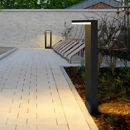 Linear Frame LED Pathway Light Black Aluminum 12W Geometric Outdoor Landscape 3 Heights
