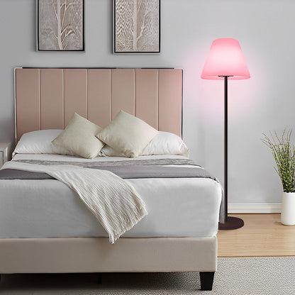 Modern Floor Lamp RGB LED Drum Shade App Remote Music Sync 16 Color Dimmable IP68 Black 60 Inch Living Room Bedroom