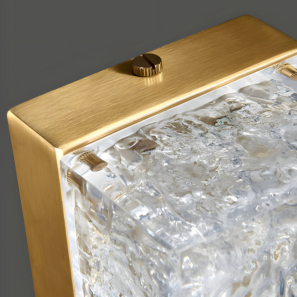 Brass Ice Resin Linear LED Wall Sconce 3000K 24W/36W Modern Luxury Indoor 2 Heights