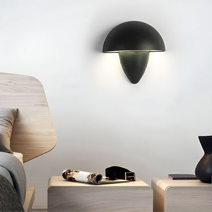 Mushroom Shape Waterproof LED Outdoor Wall Light Modern Exterior Patio Entryway Black White