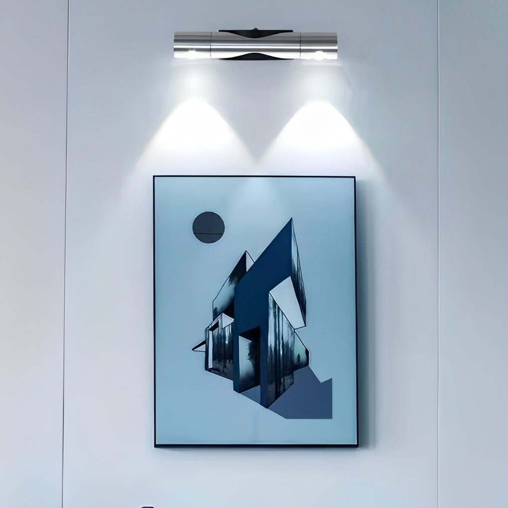 Adjustable Up Down LED Wall Washer Lamp Modern Cylindrical Staircase Hallway Living Room Black Silver