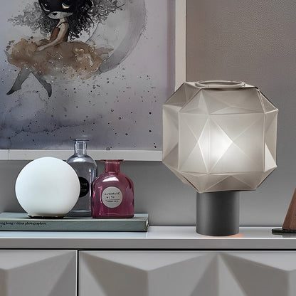 Modern Table Lamp Smoke Gray Glass Cubo Orb Multi-Refractive E27 Nordic Accent Warm White 3000K Black Brown 14 Inch