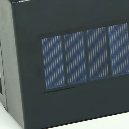 Solar LED Outdoor Wall Sconce Glass Shade Light-Controlled Auto Dusk-to-Dawn Warm White Black Community Park Fence