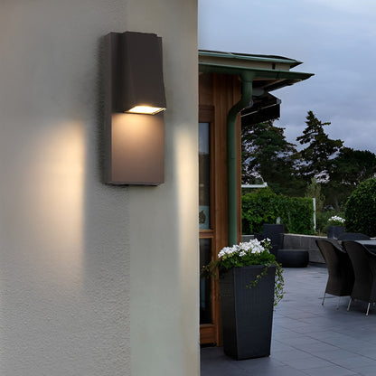 Modern LED Outdoor Wall Sconce Die-Cast Aluminum Glass Shade 18W 3000K 95-265V Black Courtyard Villa