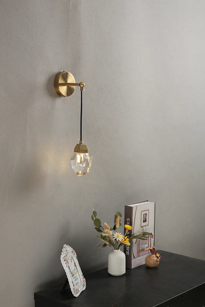 Modern Glass Wall Sconce Gold G9 Minimalist Bedroom Living Room