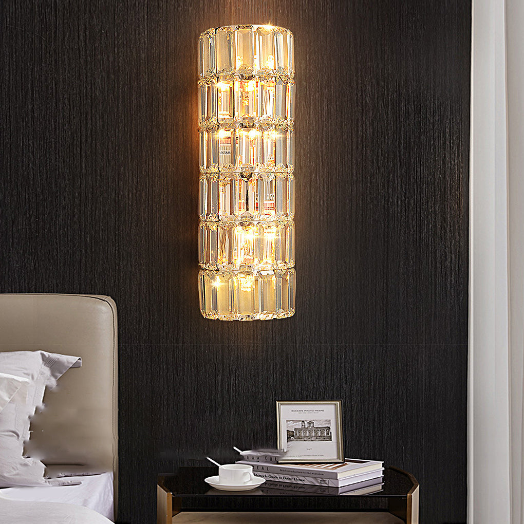 Luxury Crystal Wall Sconce — Modern 3-Step Dimming LED Wall Light