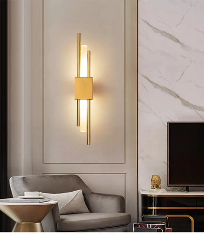 Modern Gold LED Wall Sconce Touch Dimmable Nordic Bedside Bedroom Left Right