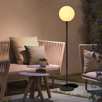 Modern Floor Lamp RGB 16 Color LED Globe App Control Dimmable Black Metal PE Shade Living Room Bedroom 60 Inch