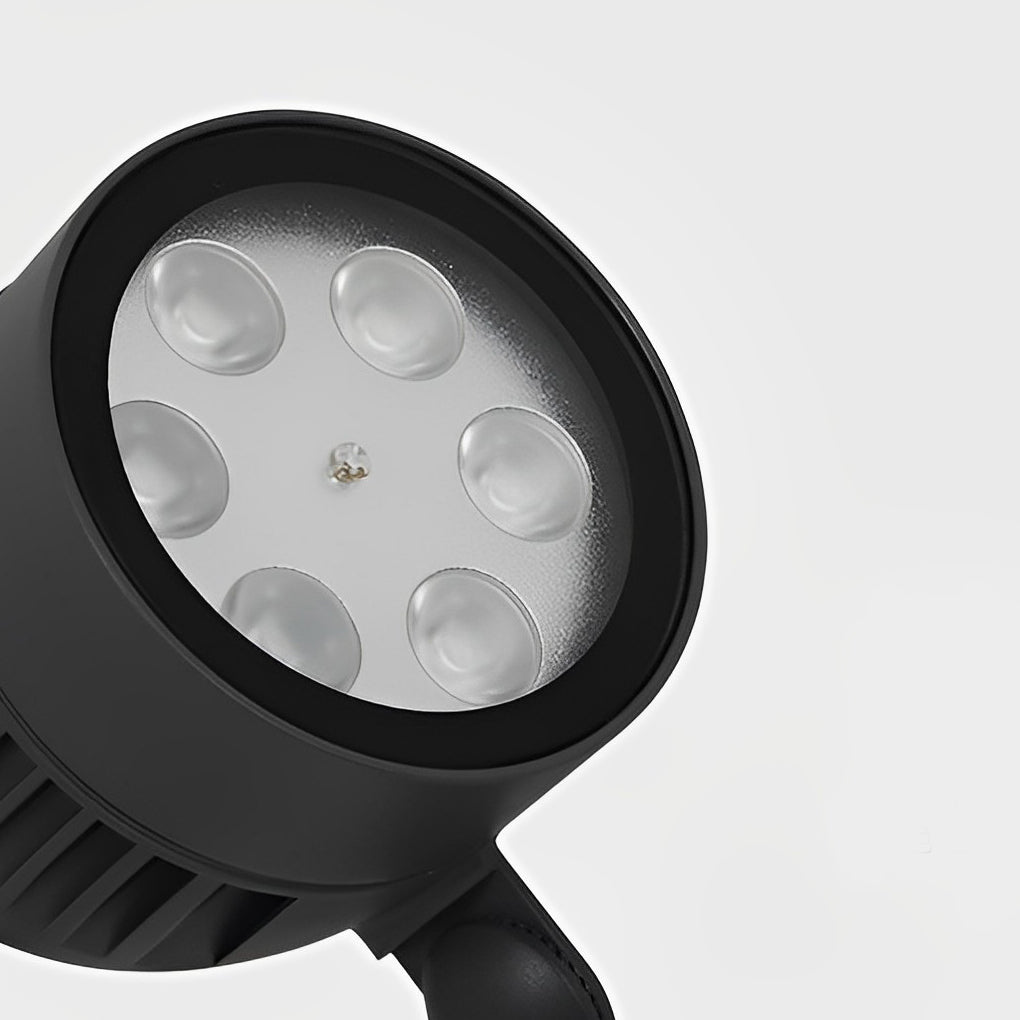 Hardwired LED Outdoor Landscape COB Spotlight 6W Adjustable Aluminum Glass IP65 3000K 110-220V Black