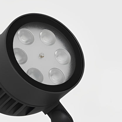 Hardwired LED Outdoor Landscape COB Spotlight 6W Adjustable Aluminum Glass IP65 3000K 110-220V Black
