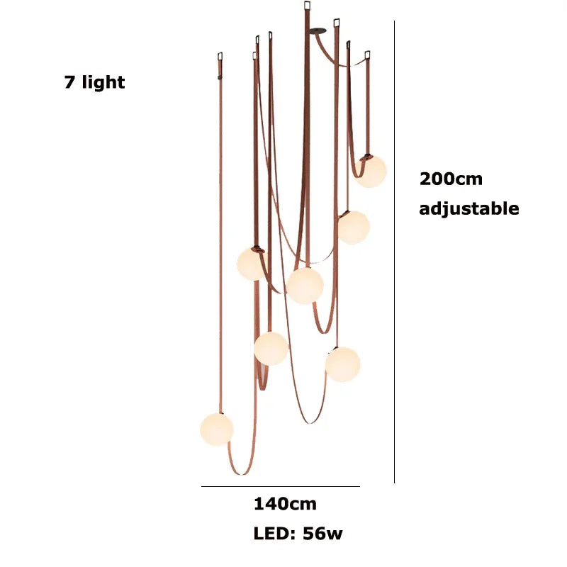 Luminis Belt Pendant Chandelier – Modular Multi-Light Statement Fixture