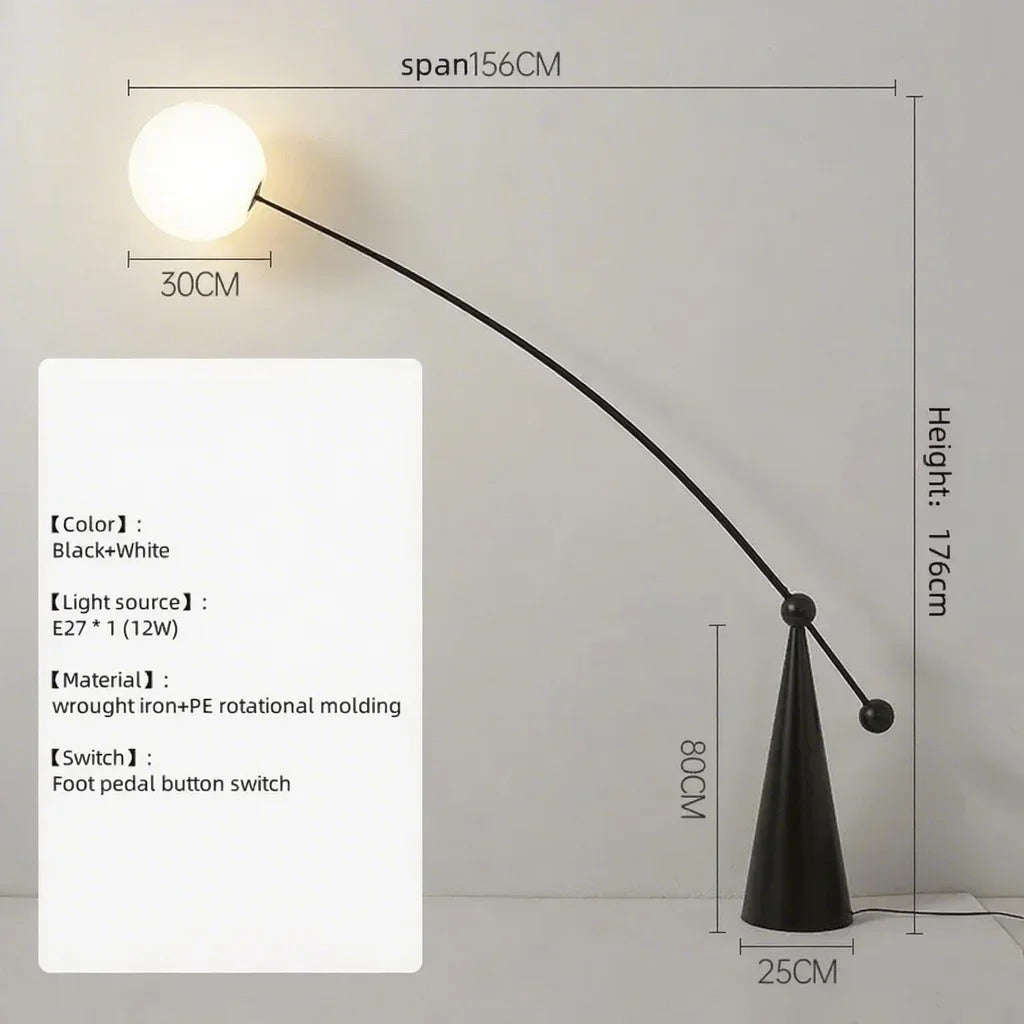 Fishing Rod LED Floor Lamp – Adjustable Arc Standing Light
