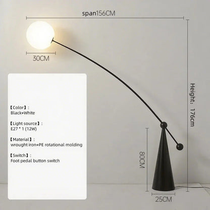Fishing Rod LED Floor Lamp – Adjustable Arc Standing Light