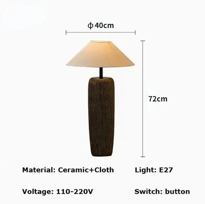 Quiet Pottery Ceramic Floor Lamp – Zen Fabric Shade