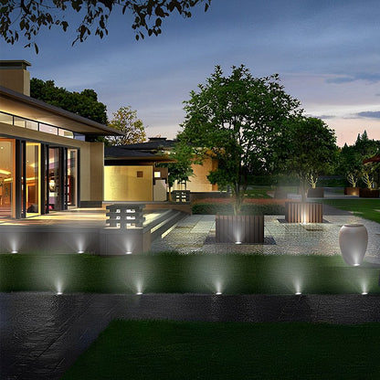 Solar Powered LED In-Ground Well Light 1W Black 304 Stainless Steel IP67 16Hr Runtime 3000K or 4000K