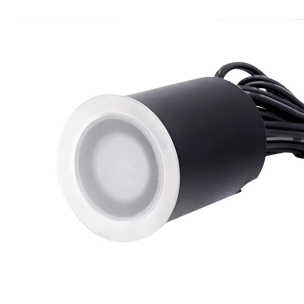 Solar Powered LED In-Ground Well Light 1W Black 304 Stainless Steel IP67 16Hr Runtime 3000K or 4000K