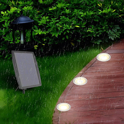 Solar Powered LED In-Ground Well Light 1W Black 304 Stainless Steel IP67 16Hr Runtime 3000K or 4000K