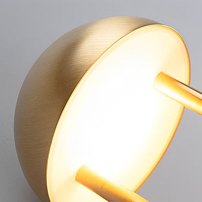 Modern Rechargeable LED Table Lamp Nickel Jingle Sphere Infrared Touch Dimmable Cordless Warm White 2400K Gold Silver 5.7 Inch