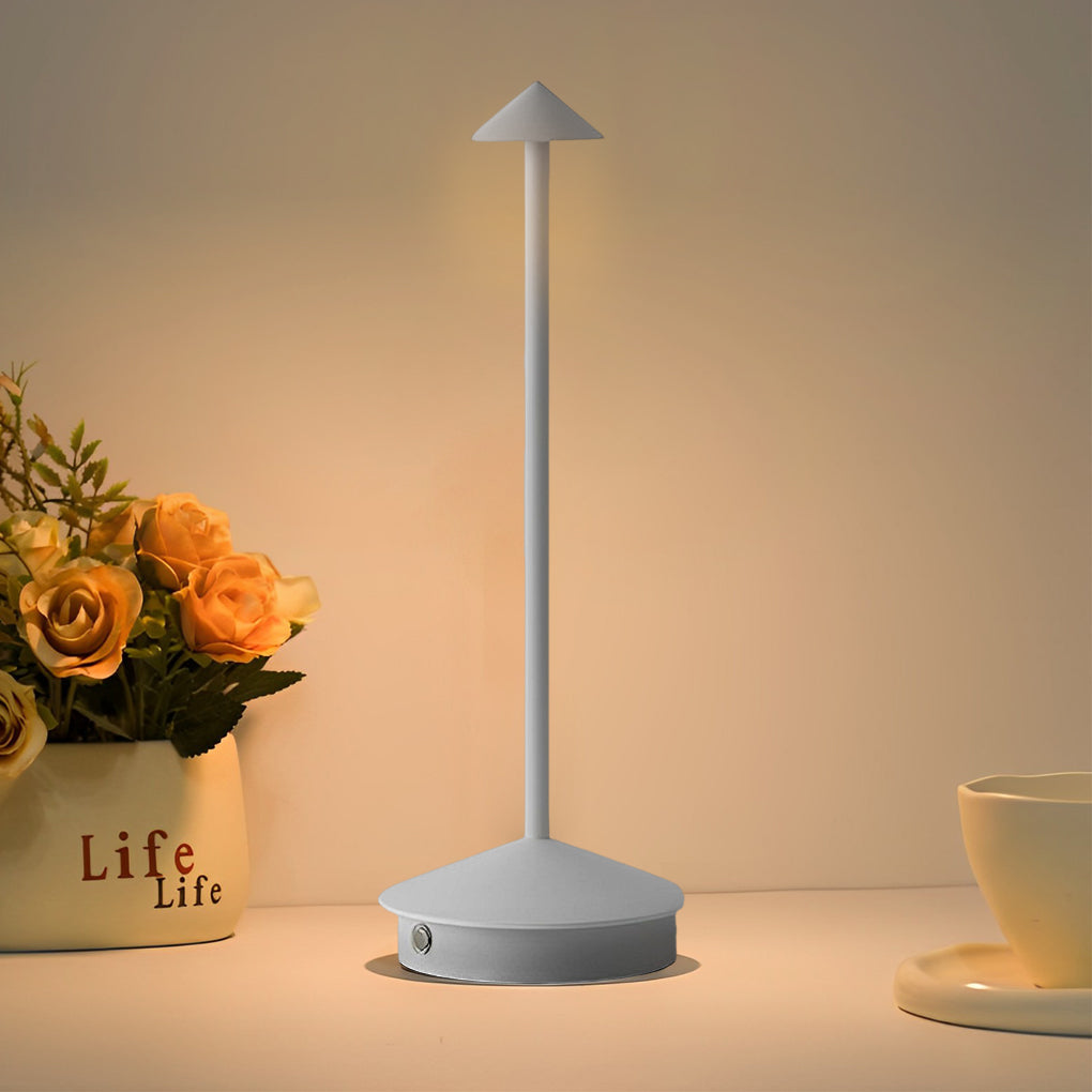 Mini Triangle Aluminium LED Table Lamp Touch Dimming Five Matte Finishes