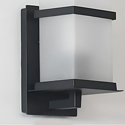 Modern Minimalist Black Outdoor Wall Sconce Frosted Glass E27 IP65 100-265V