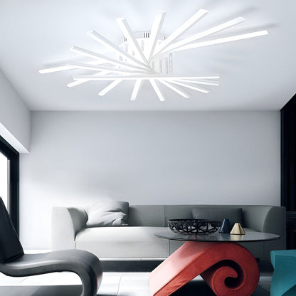 Creative Strip LED Chandelier Nordic Modern Minimalist Iron Acrylic White Stepless Dimmable 43 47 Inch
