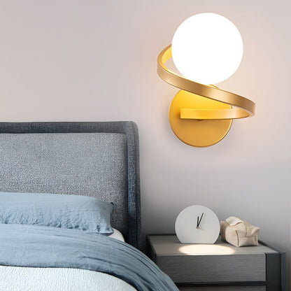Curved Metal LED Wall Sconce G9 Iron Glass 3000K/6000K Nordic Modern Bedside Black Gold 7.87''