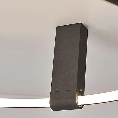 Adjustable-Angle Round Semi-Flush Mount Ceiling Light — Modern Black Aluminum Acrylic LED 3 Step Dimming High CRI
