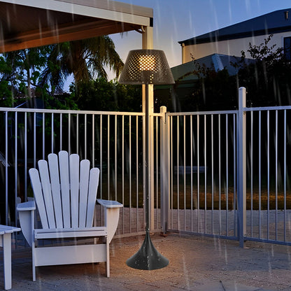 Modern Stainless Steel Mesh Shade Outdoor Floor Lamp IP65 Solar/Plug-In 3000K