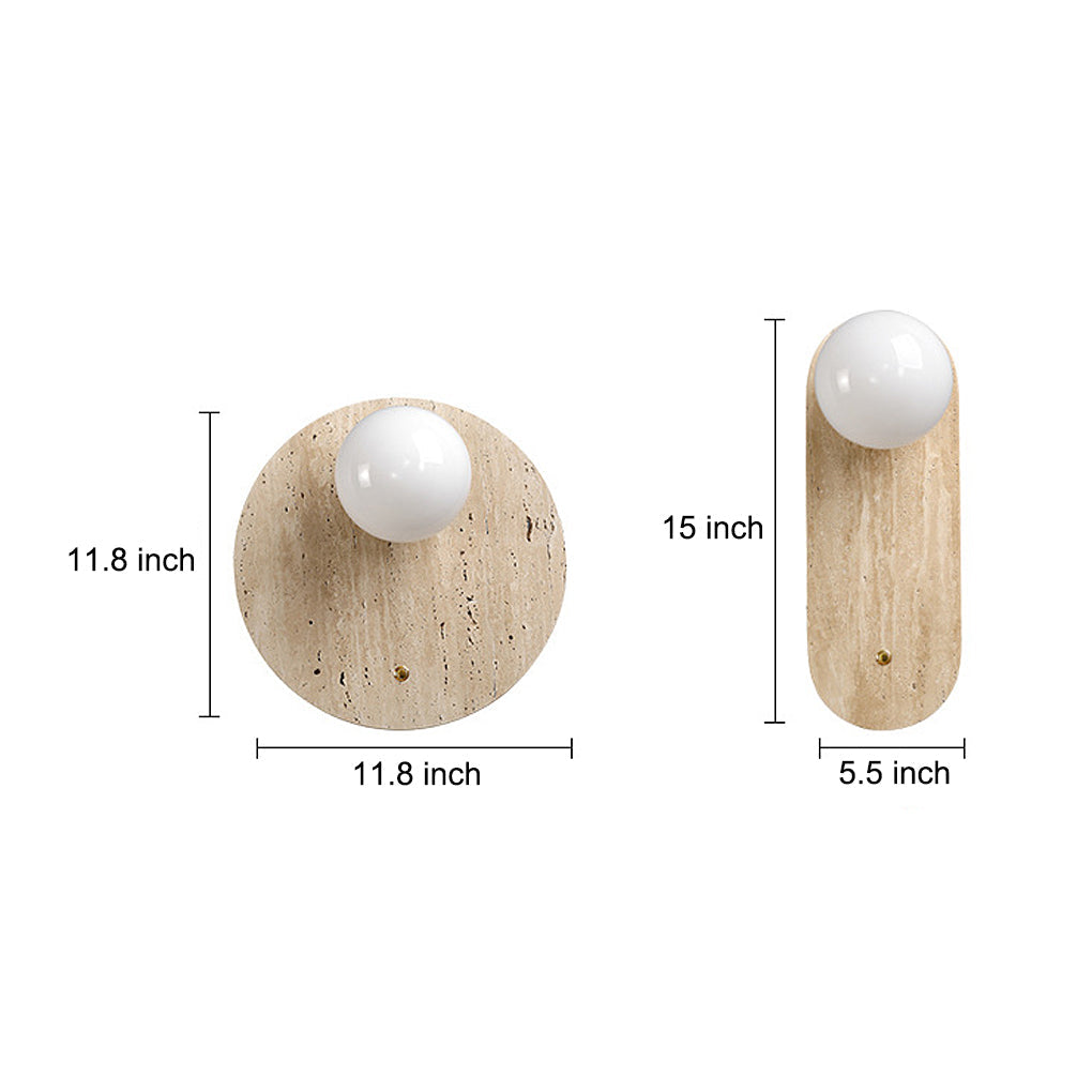 Travertine Wall Sconce Wabi Sabi Natural Stone G9 Japandi Bedroom Living Room