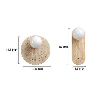 Travertine Wall Sconce Wabi Sabi Natural Stone G9 Japandi Bedroom Living Room