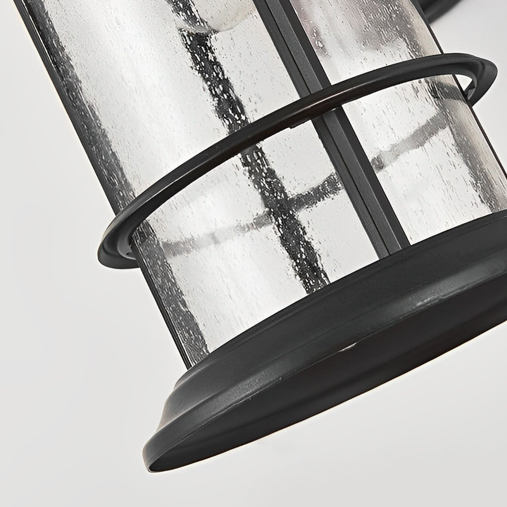 Retro Outdoor Wall Lantern Aluminum Alloy Glass E27 IP44 Waterproof Black American Garden Porch