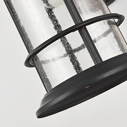 Retro Outdoor Wall Lantern Aluminum Alloy Glass E27 IP44 Waterproof Black American Garden Porch