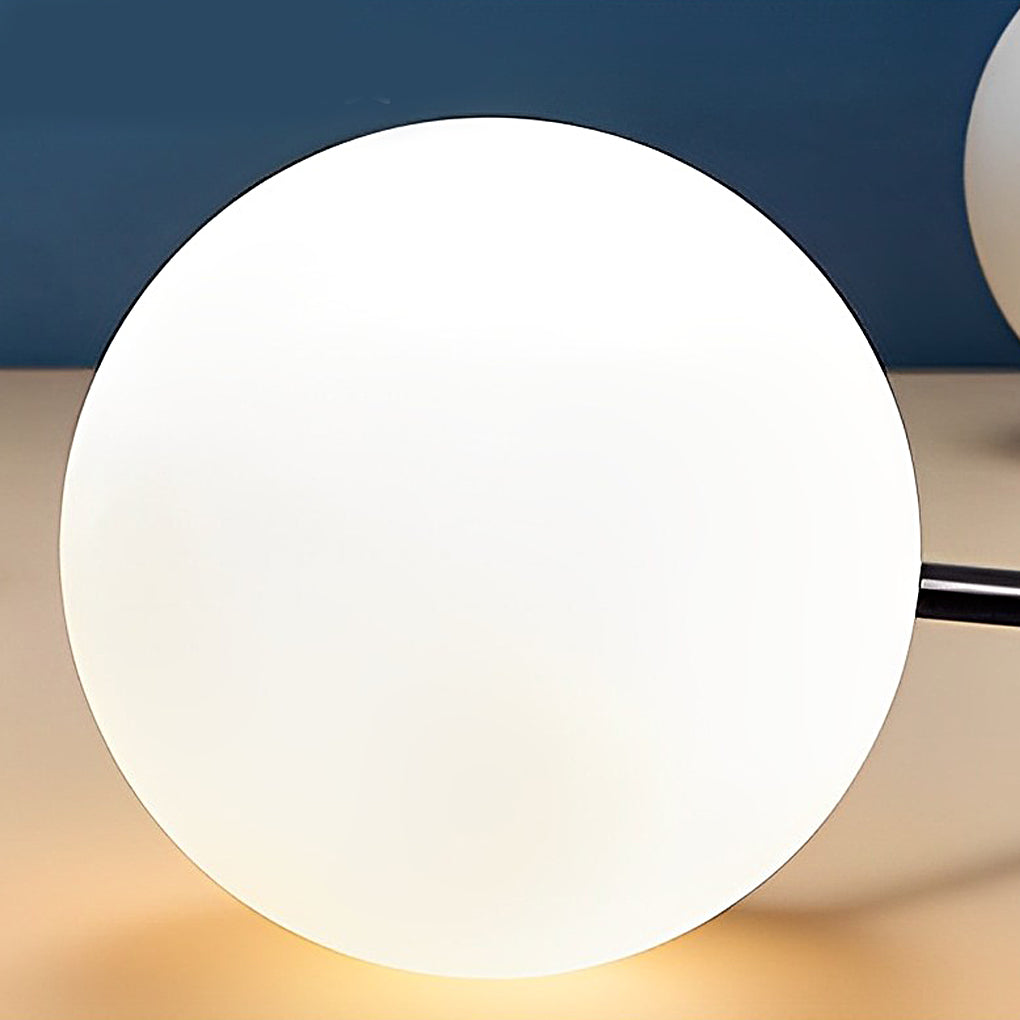 Modern Floor Lamp RGB 16 Color LED Globe App Control Dimmable Black Metal PE Shade Living Room Bedroom 60 Inch