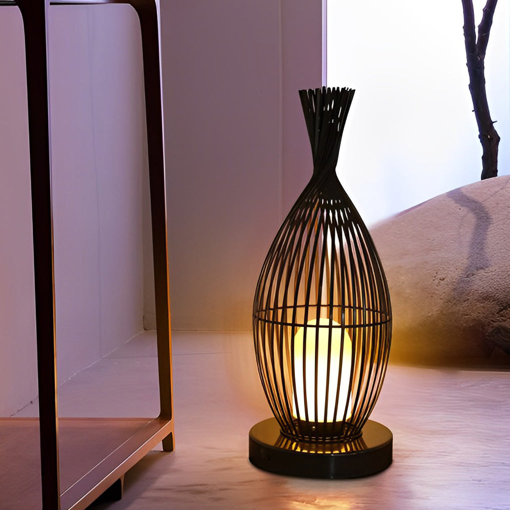 Industrial Caged Bottle Stainless Steel LED Outdoor Floor Lantern IP54 3000K