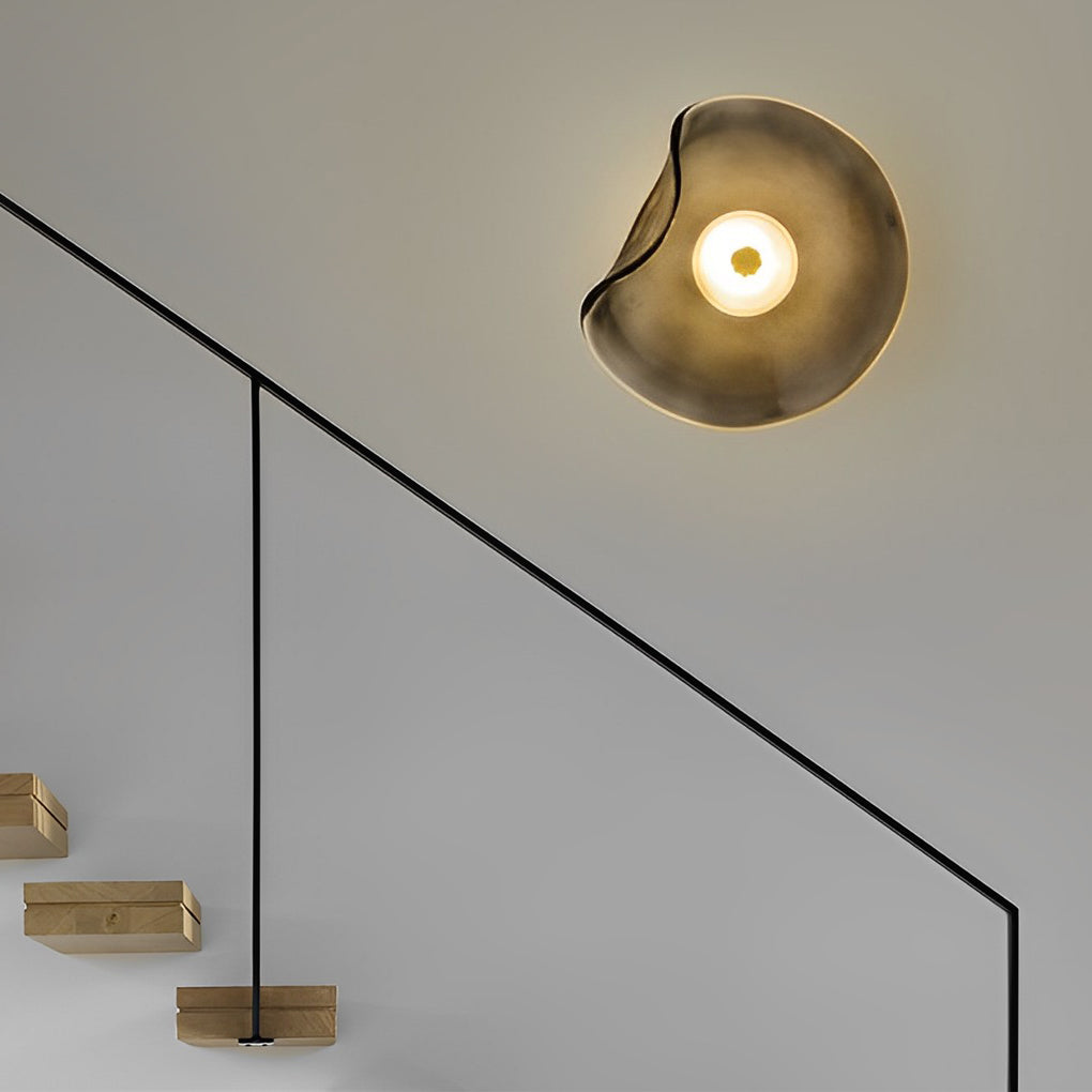 Irregular Round Glass Wall Sconce – Postmodern Artistic Ambient Wall Light