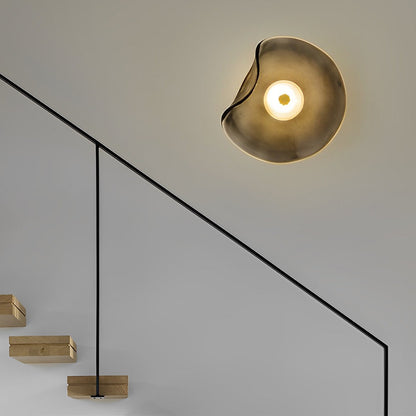 Irregular Round Glass Wall Sconce – Postmodern Artistic Ambient Wall Light