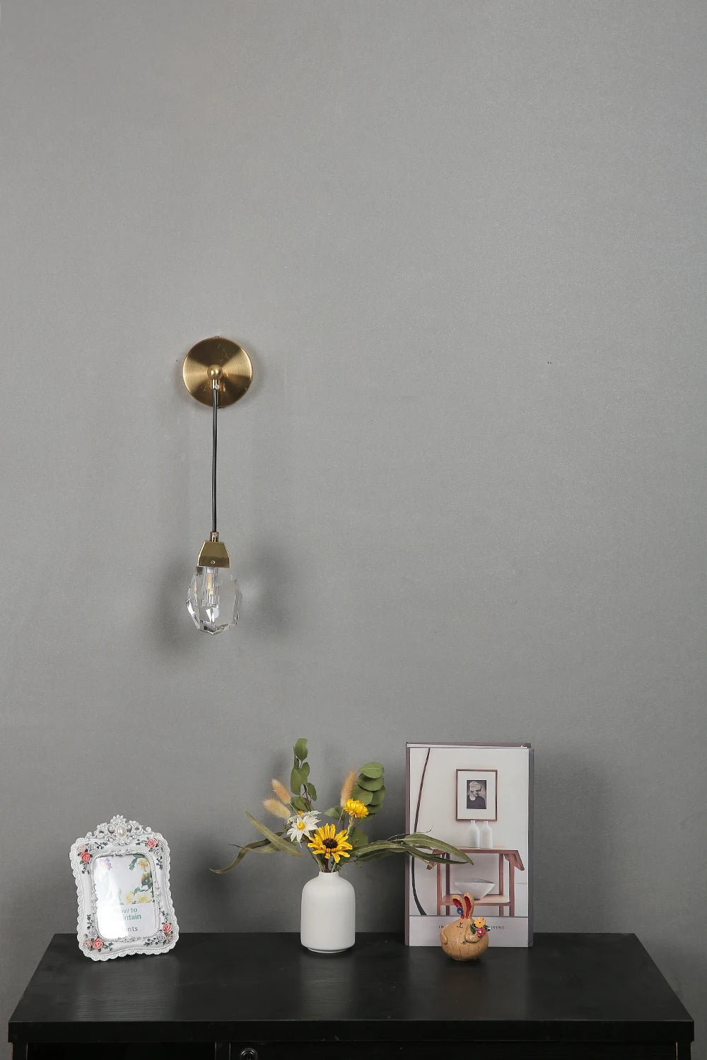 Modern Glass Wall Sconce Gold G9 Minimalist Bedroom Living Room