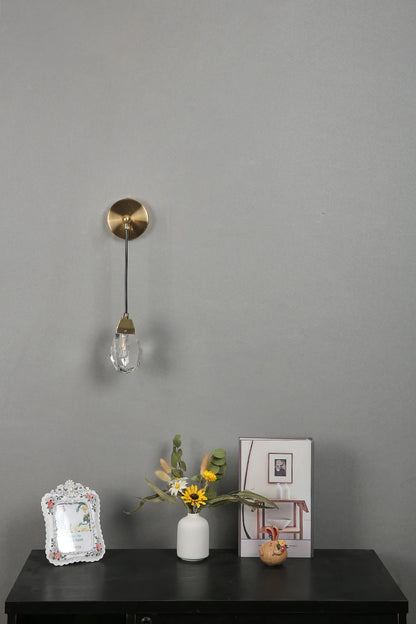 Modern Glass Wall Sconce Gold G9 Minimalist Bedroom Living Room