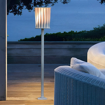 Rotating Vertical Slat Stainless Steel LED Outdoor Floor Lamp IP65 Solar 3000K