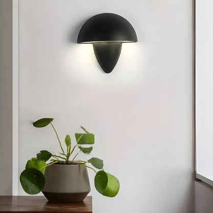 Mushroom Shape Waterproof LED Outdoor Wall Light Modern Exterior Patio Entryway Black White