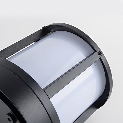 Modern Cylinder Die-Cast Aluminum Acrylic Outdoor Pillar Light Black White Hardwired IP65 700LM Garden Yard