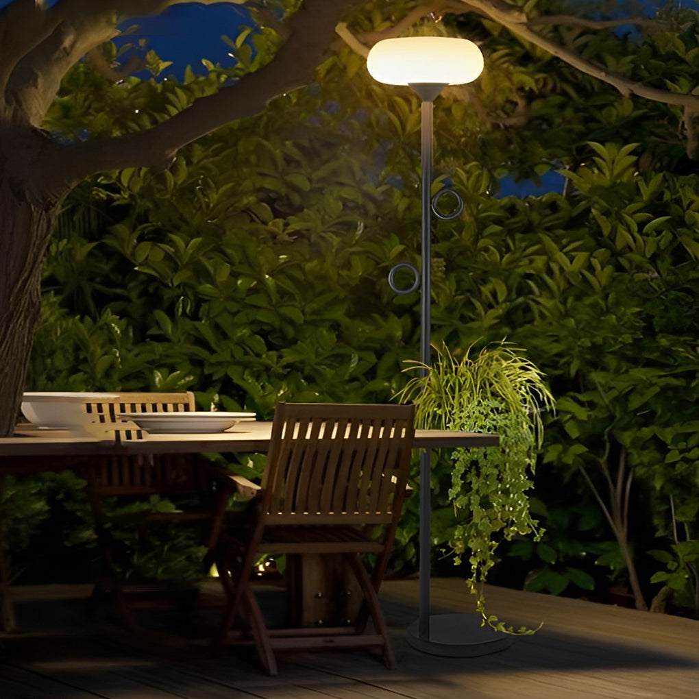 Remote Control Steel Rod LED Outdoor Floor Accent Lamp IP65 Solar/Hardwired 3000K