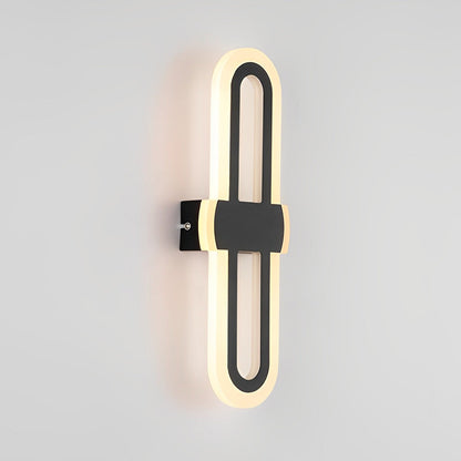 Nordic Geometric LED Wall Sconce Iron Modern Minimalist Bedroom Hallway Black White